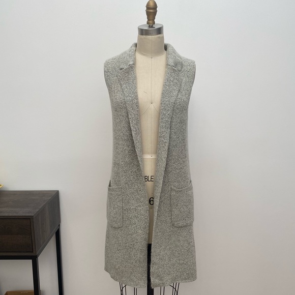 Monteau Jackets & Blazers - MONTEAU GREY KNIT TUNIC VEST